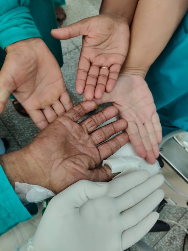 Community hands together